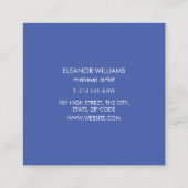 Carte De Visite Carré Carré moderne bleu et blanc (Dos)