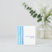 Carte De Visite Carré Carré moderne bleu et blanc (Debout devant)