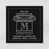 Carte De Visite Carré Carré moderne d'architecte d'entrepreneur de (Devant)