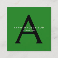 Carré moderne Monogramme Forêt tendance Vert Noir