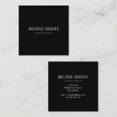 Carte De Visite Carré Carré noir et blanc simple et élégant (Devant / Derrière)