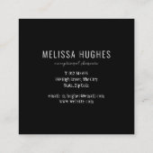 Carte De Visite Carré Carré noir et blanc simple et élégant (Dos)