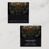 Carte De Visite Carré Carré noir professionnel professionnel (Devant / Derrière)