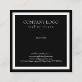 Carte De Visite Carré Carré noir simple (Dos)