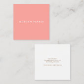Carte De Visite Carré Carré Pastel Peach Professionnel simple et moderne (Devant / Derrière)