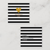 Carte De Visite Carré Carré professionnel Gold Heart (Devant / Derrière)