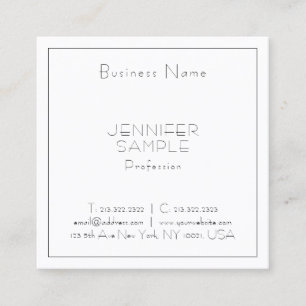 Carte De Visite Carré Carré professionnel moderne Élégant Luxe Plastique