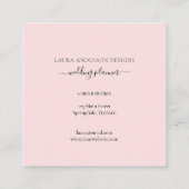 Carte De Visite Carré Carré Rose couleur rose (Dos)