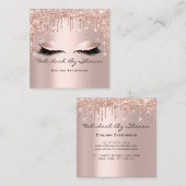 Carte De Visite Carré Carré Rose de maquillage Eyelash Eyelashes (Devant / Derrière)