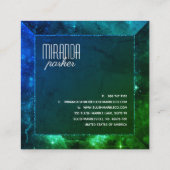 Carte De Visite Carré Carré vert-bleu de galaxie de chimères de (Dos)