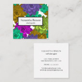 Carte De Visite Carré Carré vert et blanc de l'île tropicale (Devant / Derrière)