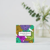 Carte De Visite Carré Carré vert et blanc de l'île tropicale (Debout devant)