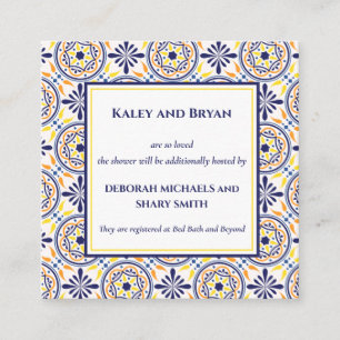 Carte De Visite Carré Carreaux Jaune de la marine espagnole Méditerranée