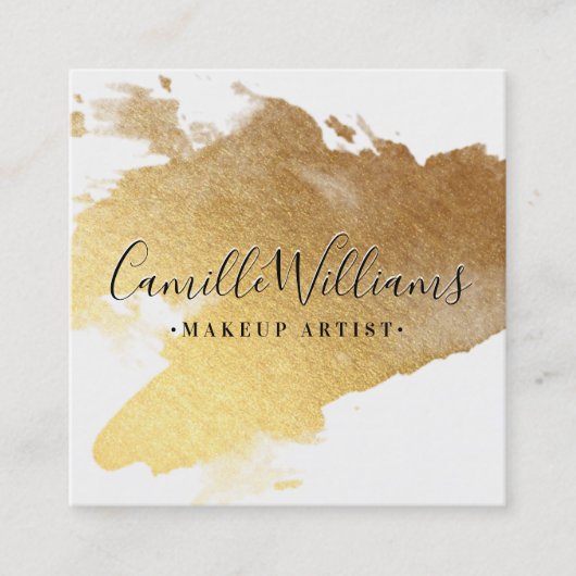 Carte De Visite Carré carrées glamour en noir et blanc avec éclaboussure (Devant)