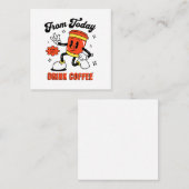 Carte De Visite Carré Carton de café Rétro -3 (Devant / Derrière)