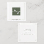 Carte De Visite Carré Case Formelle (Devant / Derrière)