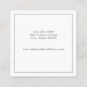 Carte De Visite Carré Case Formelle (Dos)