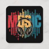 Carte De Visite Carré Casques Vintages Lover DJ (Dos)