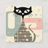 Carte De Visite Carré Cat du milieu du siècle moderne (Devant)