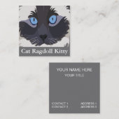 Carte De Visite Carré Cat Ragdoll Blue Eyes Kitty (Devant / Derrière)