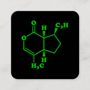 Carte De Visite Carré Catnip Nepetalactone Formule chimique moléculaire