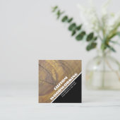 Carte De Visite Carré Cèdre Bois Noeud photo de gros plan (Debout devant)