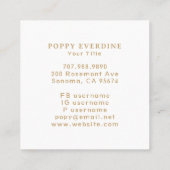 Carte De Visite Carré Céleste Mystique Lune Bleu Or (Dos)