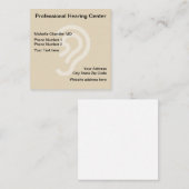 Carte De Visite Carré Centre de docteur d'oreille audition (Devant / Derrière)