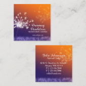 Carte De Visite Carré Centre de méditation Boho Twilight Dandelions (Devant / Derrière)