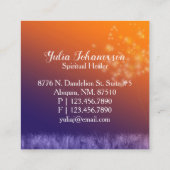 Carte De Visite Carré Centre de méditation Boho Twilight Dandelions (Dos)