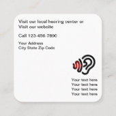 Carte De Visite Carré Centre et audiologie de prothèse auditive (Dos)