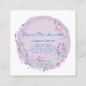 Carte De Visite Carré Cercle Abstrait bleu et lavande (Dos)
