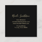 Carte De Visite Carré cercle de feuille d'or FAUX (Dos)