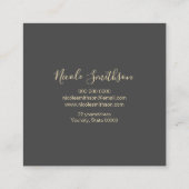 Carte De Visite Carré cercle de feuille d'or FAUX (Dos)