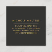 Carte De Visite Carré Cercle peint Faux Foil moderne | Or (Dos)