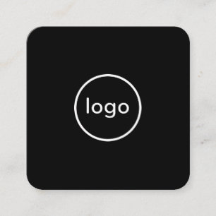 Carte De Visite Carré Cercle professionnel noir ajouter votre logo perso
