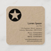 Carte De Visite Carré Cercle Star - Kraft (Dos)