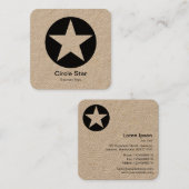 Carte De Visite Carré Cercle Star - Kraft (Devant / Derrière)