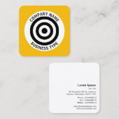 Carte De Visite Carré Cercles concentrés - Jaune #F8BC08 (Devant / Derrière)
