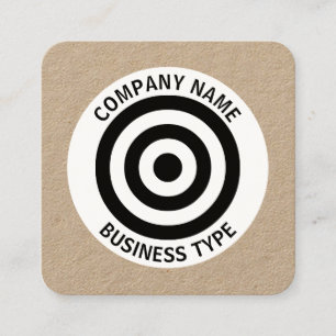 Carte De Visite Carré Cercles concentrés - Kraft