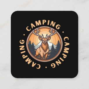Carte De Visite Carré Cerf - Faune - Camping