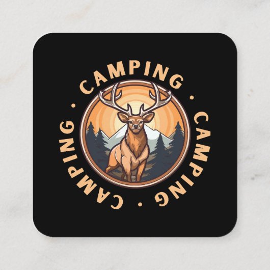 Carte De Visite Carré Cerf - Faune - Camping (Dos)