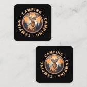 Carte De Visite Carré Cerf - Faune - Camping (Devant / Derrière)
