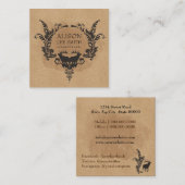 Carte De Visite Carré Cerfs et ornements (Devant / Derrière)