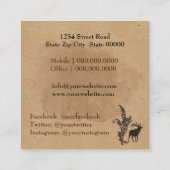 Carte De Visite Carré Cerfs et ornements (Dos)