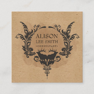 Carte De Visite Carré Cerfs et ornements