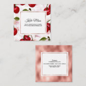 Carte De Visite Carré Cerise d'aquarelle professionnelle (Devant / Derrière)