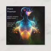 Carte De Visite Carré Chakras | Auras humains | Energy Healer (Devant)