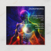 Carte De Visite Carré Chakras | Auras humains | Energy Healer (Dos)
