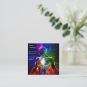 Carte De Visite Carré Chakras | Auras humains | Energy Healer (Debout devant)